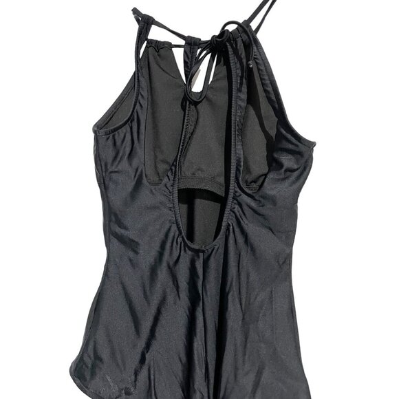 Venus Women's Sleeveless Open Back One-piece Swimsuit Black Size 10 - Picture 4 of 6